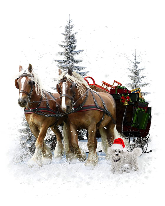 Transparent Clydesdale Horse Gypsy Horse Draft Horse Horse Harness Carriage for Christmas