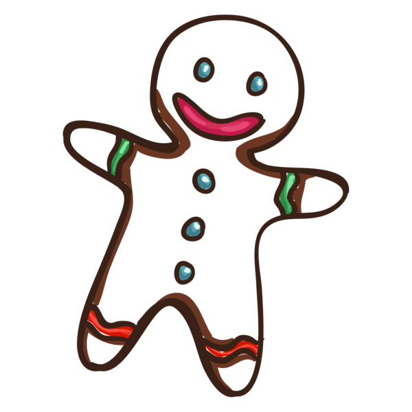 Transparent Gingerbread Man Christmas Day Gingerbread Line Area for Christmas