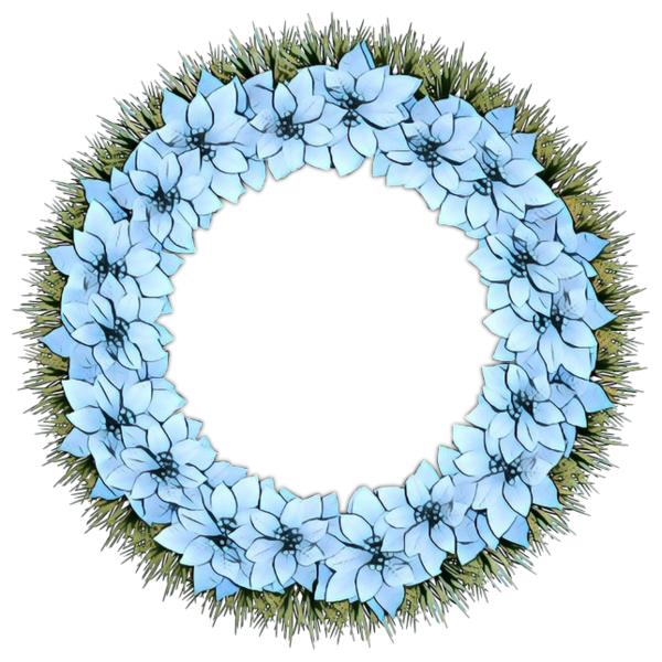 Transparent Wreath Blue Aqua for Christmas