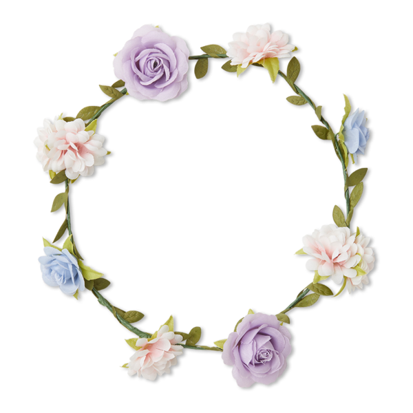 Transparent Floral Design Wreath Lilac Flower Hair Accessory for Valentines Day