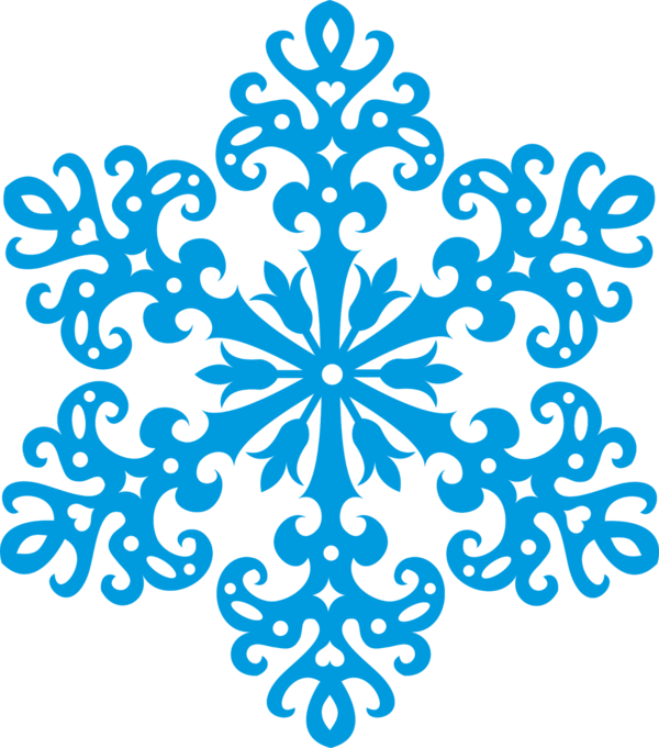 Transparent Snowflake Snow Winter Blue Flower for Christmas