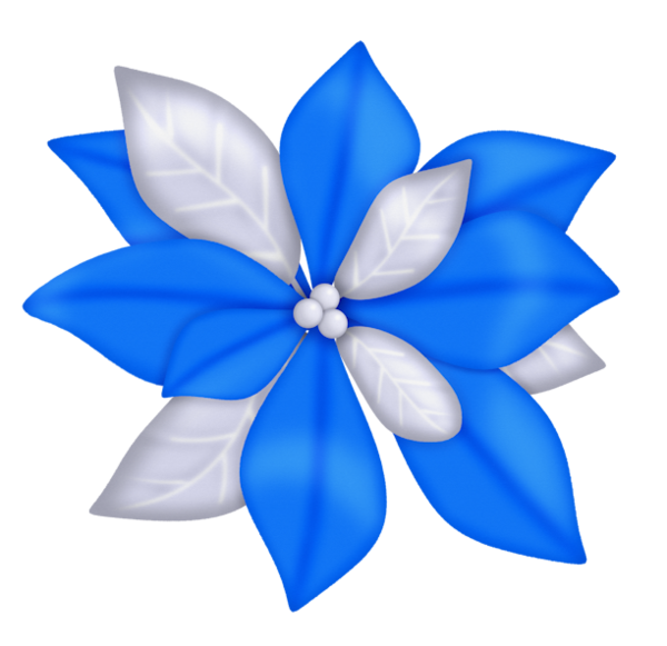 Transparent Ornamental Plant Cut Flowers Poinsettia Blue Flower for Christmas