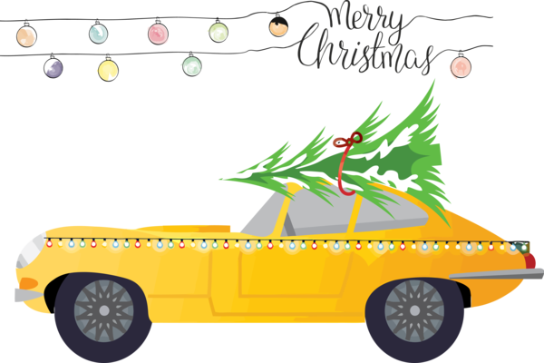Transparent Christmas Vehicle Yellow Car for Merry Christmas for Christmas