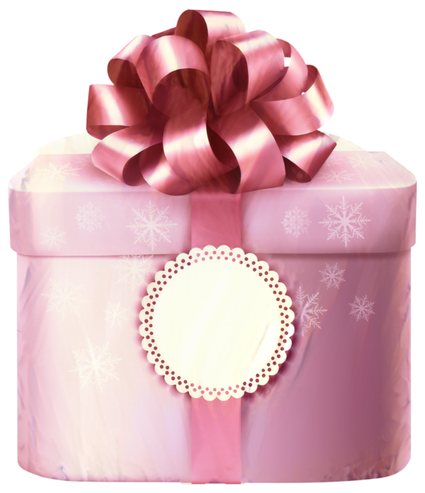 Transparent Gift Box Gift Wrapping Pink Ribbon for Christmas