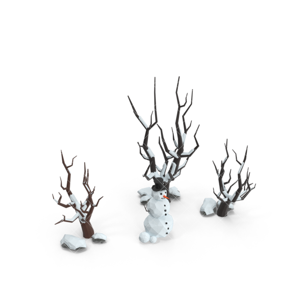 Transparent Snow Low Poly Snowman Antler Deer for Christmas