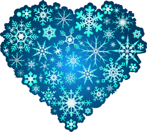 Transparent Symmetry Snowflake Picture Frames Blue Heart for Christmas