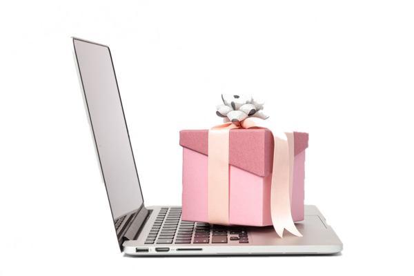 Transparent Gift Laptop Box Pink for Christmas