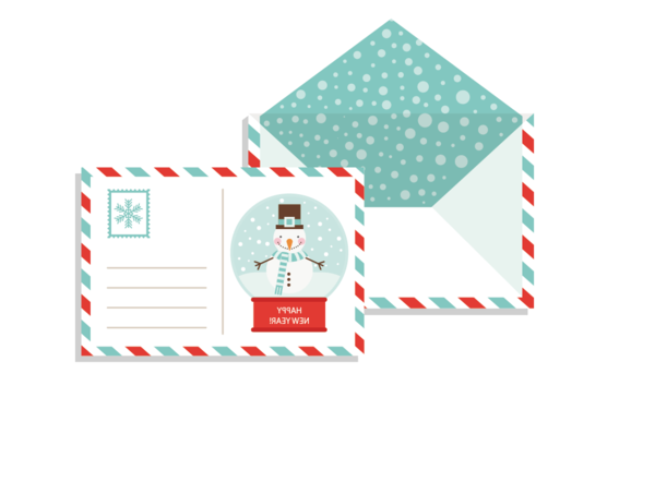 Transparent Paper Postcard Envelope Square Gift for Christmas