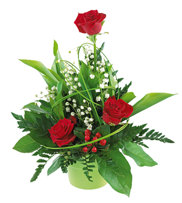 Transparent Ecard Flower Bouquet Flower Garden Roses for Valentines Day