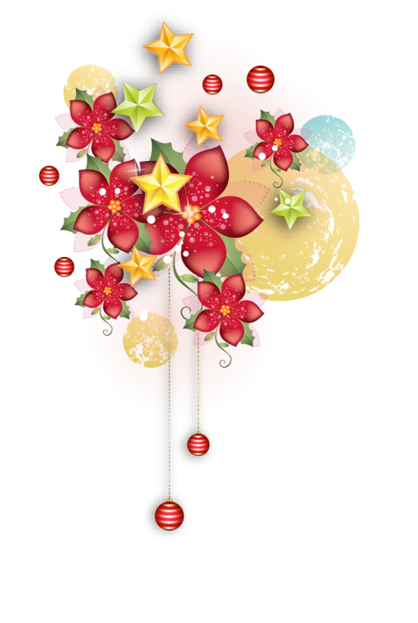 Transparent Flower Floral Design Resource Heart Christmas Ornament for Christmas