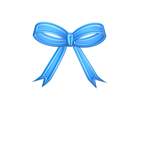 Transparent Ribbon Knot Drawing Blue Line for Christmas