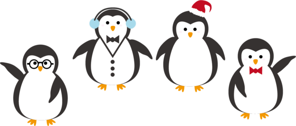 Transparent Penguin Santa Claus Christmas Flightless Bird Bird for Christmas
