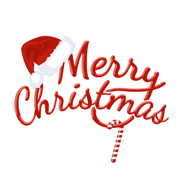Transparent Christmas Day Holiday Greetings Logo Red Text for Christmas