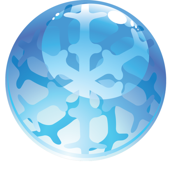 Transparent Snow Crystal Ball Crystal Blue Aqua for Christmas