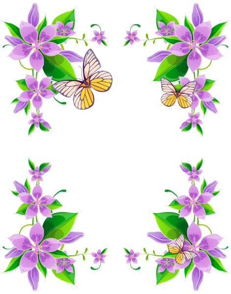 Transparent Borders And Frames Flower Floral Design Purple for Valentines Day