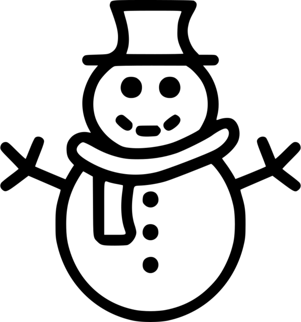 Transparent Snowman Christmas Day Snow Black And White Line for Christmas