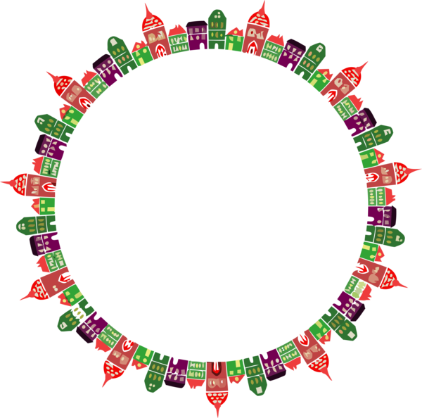 Transparent Christmas Circle Holly Ornament for Christmas Border for Christmas