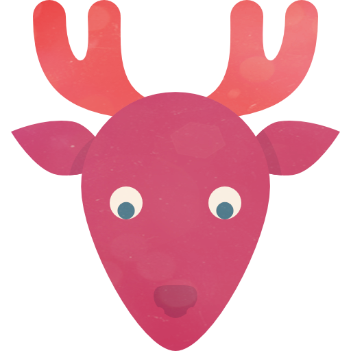 Transparent Deer Reindeer Moose Pink Heart for Christmas
