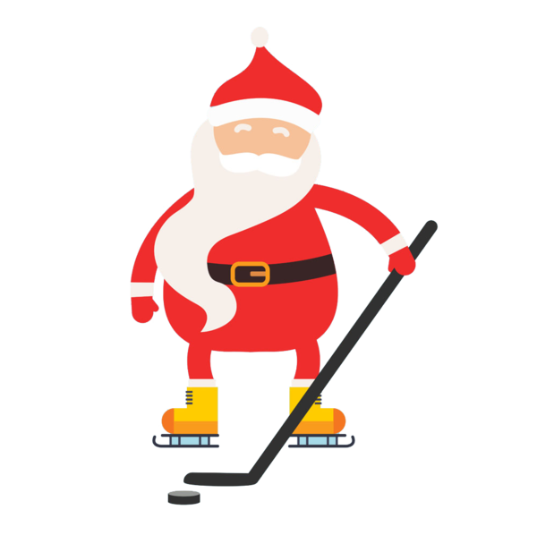 Transparent Santa Claus Winter Sport Ice Skate Line Christmas for Christmas