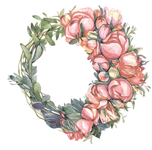 Transparent Wreath Floral Design Garland Decor Flower for Valentines Day