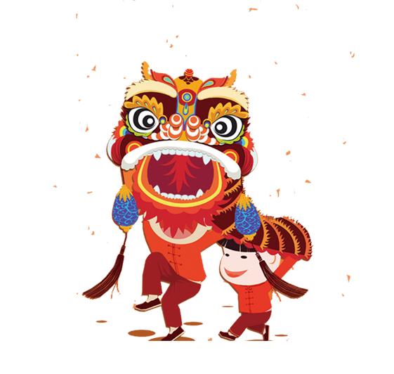 Transparent Lion Lion Dance Chinese New Year Pattern for New Year