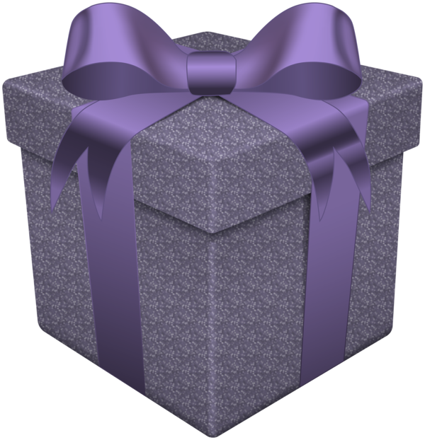 Transparent Purple Gift Box Angle for Christmas