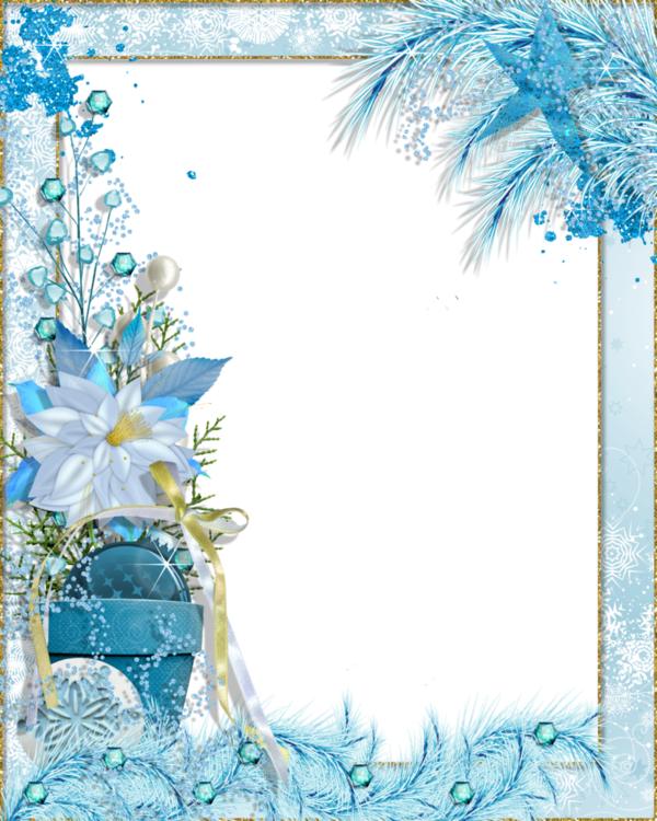 Transparent Picture Frames Light Fantasy Christmas Blue Picture Frame for Christmas