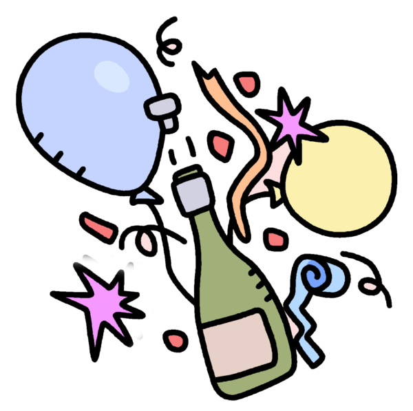 Transparent Animation Two Corks And A Bottle Emoticon Area Text for New Year