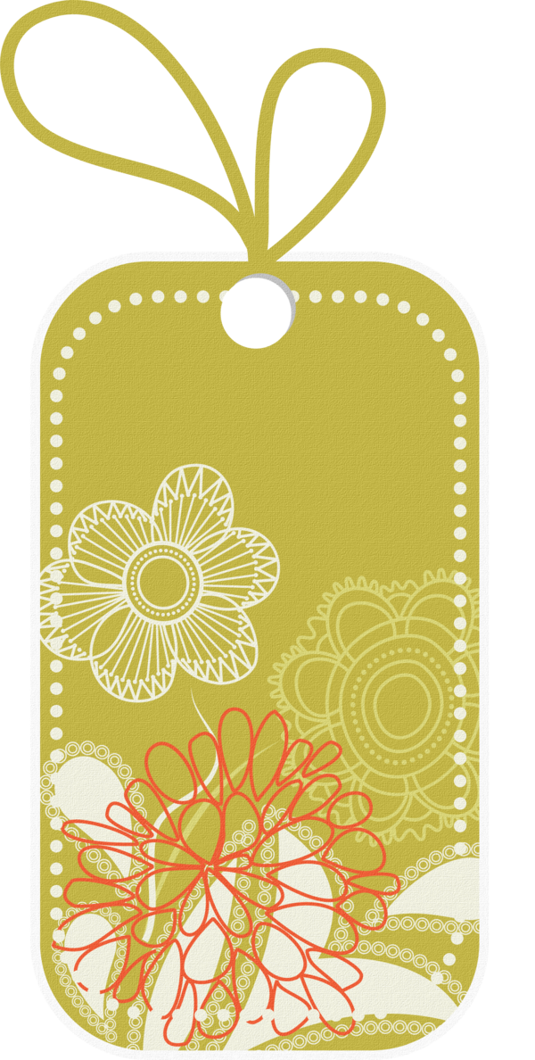 Transparent Christmas Day Tag Rope Yellow Flower for Christmas