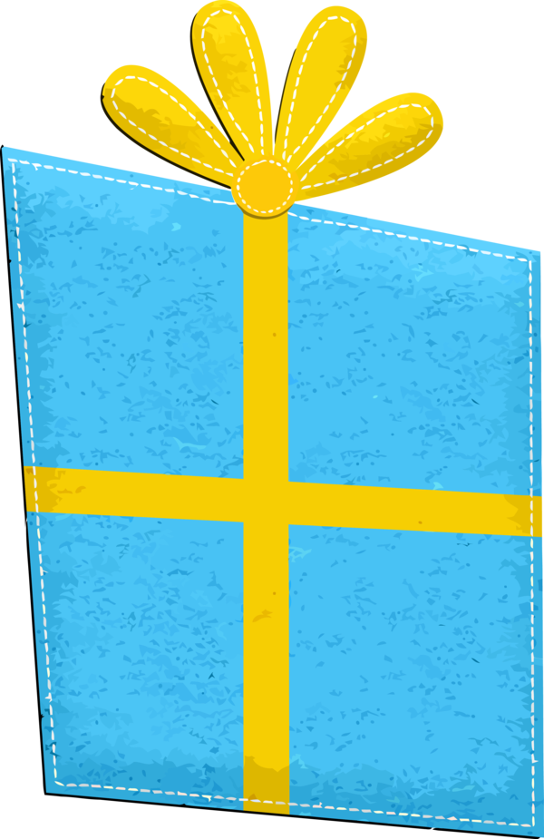 Transparent New Year Yellow Blue Rectangle for New Year Gifts for New Year