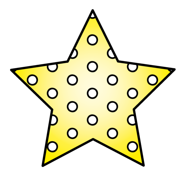 Transparent Appliqué Christmas Stars Fivepointed Star Yellow Line for Christmas