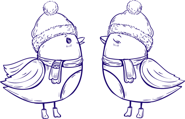 Transparent Bird Christmas Couple Android Headgear Head for Christmas