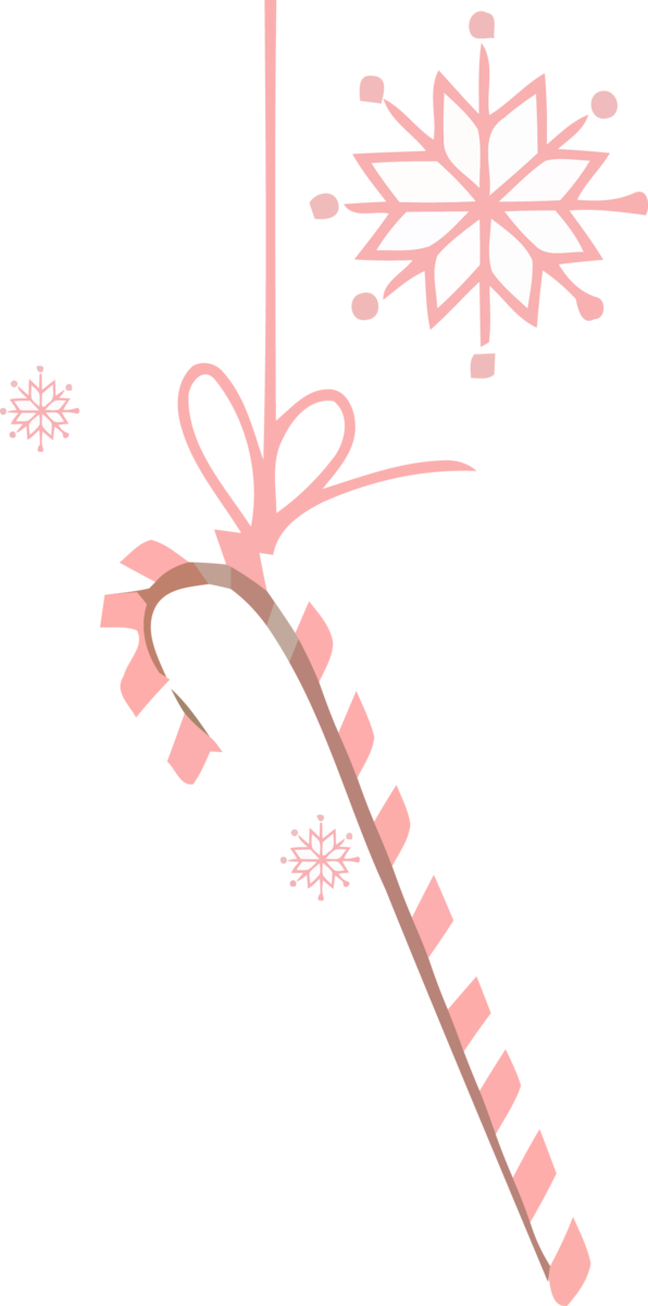 Transparent Christmas Pink Line for Candy Cane for Christmas
