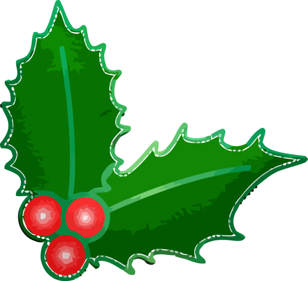 Transparent Christmas Holly Green Leaf for Holly for Christmas