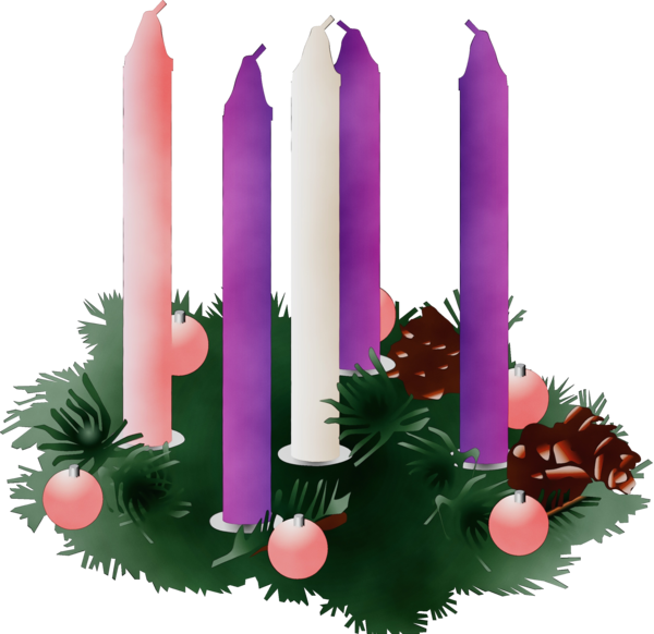 Transparent Candle Lighting Pink for Christmas