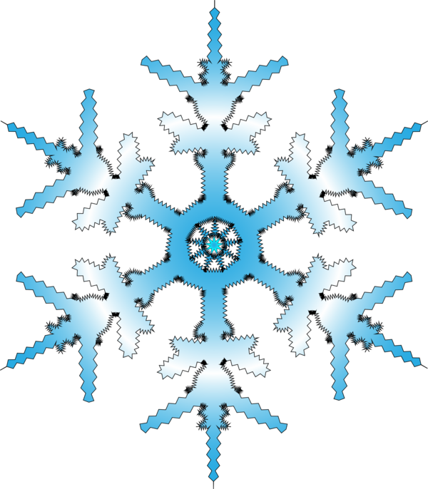 Transparent Snowflake Snow Winter Blue Symmetry for Christmas