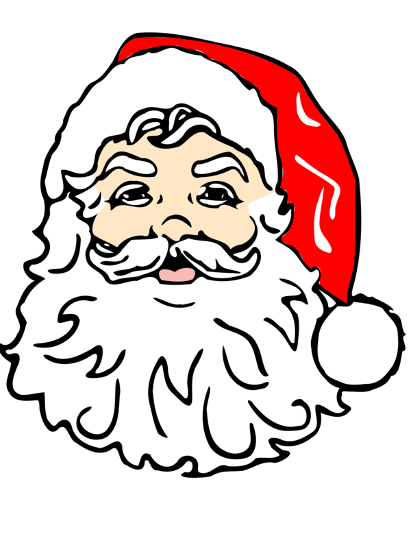 Transparent Santa Claus Face Smiley Emotion Facial Hair for Christmas