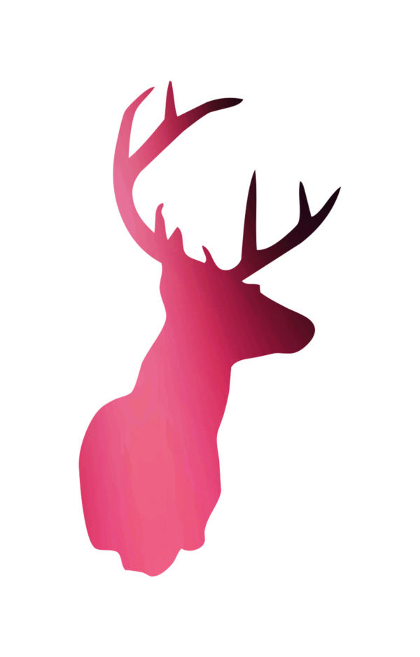 Transparent Reindeer Rudolph Deer Pink for Christmas