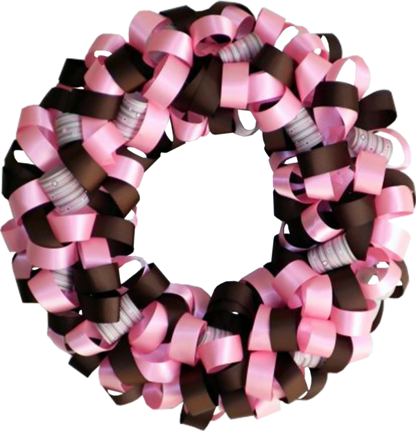 Transparent Wreath Pink Ribbon Petal for Christmas