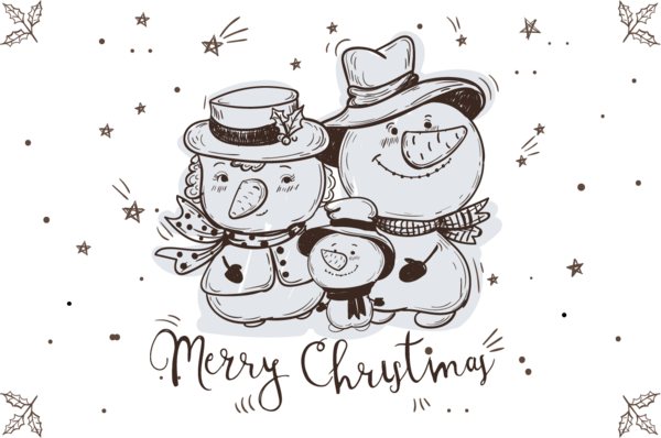 Transparent Snowman Drawing Christmas Emotion for Christmas