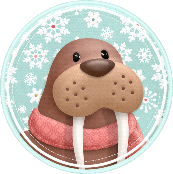 Transparent Walrus Sea Lion Christmas Food Dessert for New Year