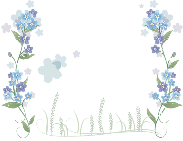 Transparent Flower Wreath Floral Design Blue for Valentines Day