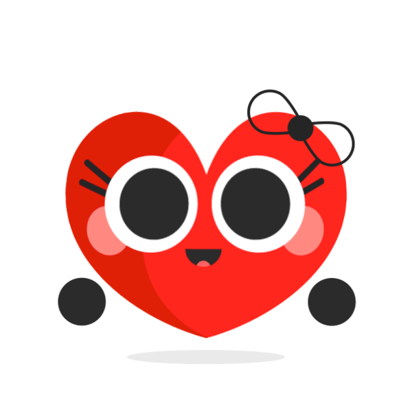 Transparent Kiss Love Hug Red Heart for Valentines Day