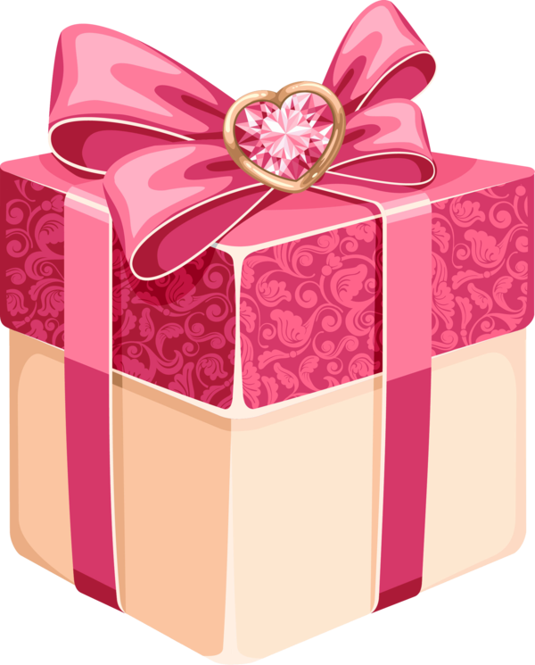 Transparent Paper Gift Box Pink for Christmas