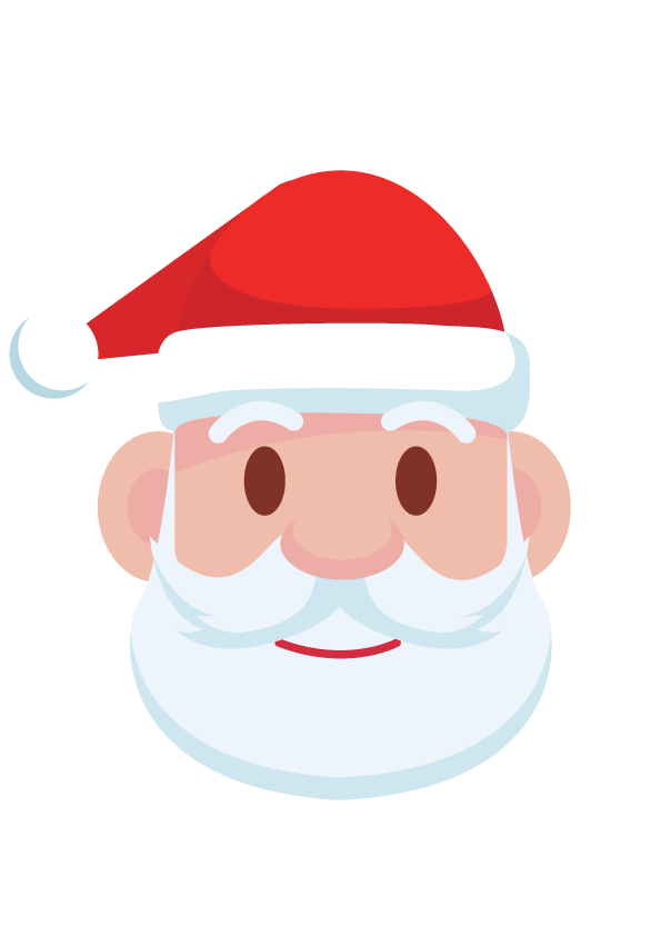 Transparent Santa Claus Flat Design Christmas Mouth Nose for Christmas