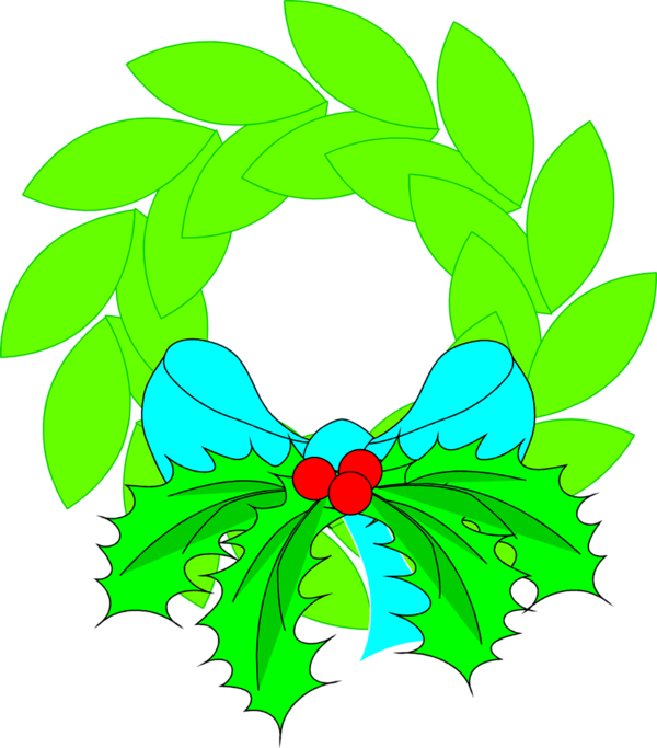 Transparent Christmas Animation Wreath Plant Flower for Christmas
