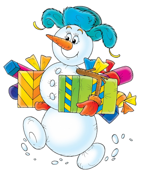 Transparent Ded Moroz Snowman Gift Flightless Bird for Christmas