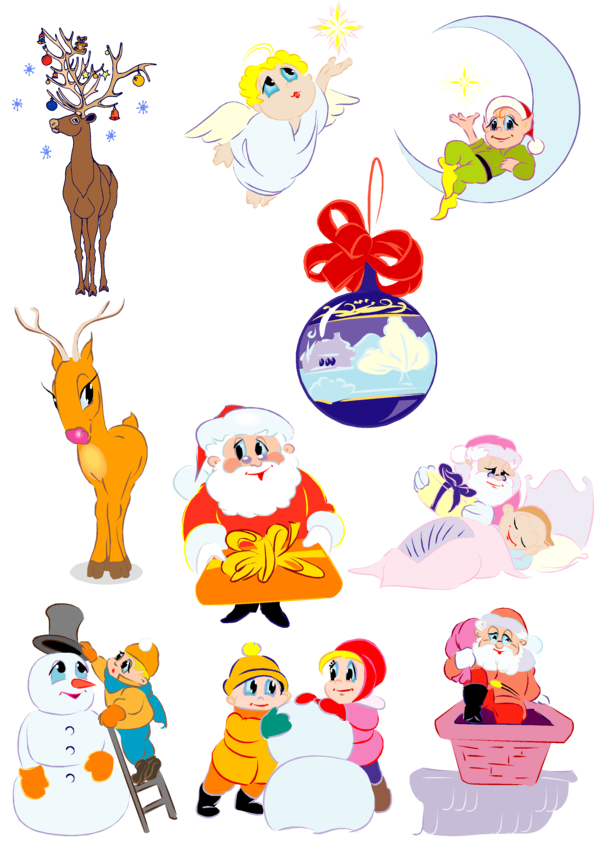 Transparent Christmas Character Cartoon Area Animal Figure for Christmas