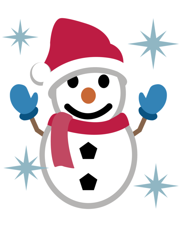Transparent Emoji Snowman Sticker Area Smile for Christmas