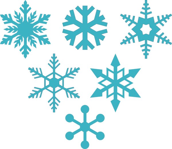 Transparent Snowflake Silhouette Stencil Blue Leaf for Christmas